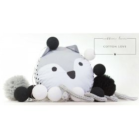 Bavlnené svietiace LED guličky Cotton Balls - čierno-biele, cotton love